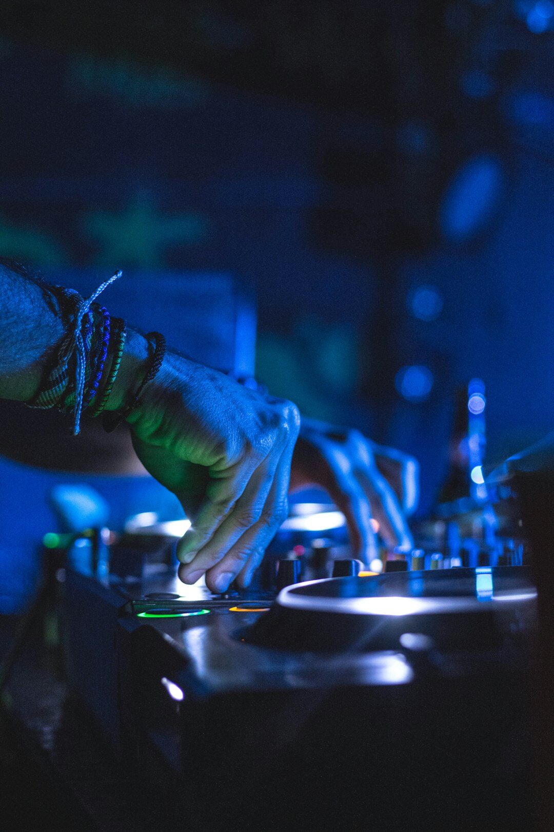 DJ mixing a live music radio show